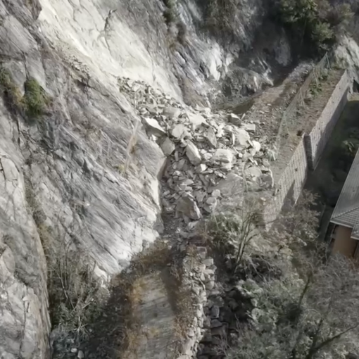 VIDEO. Frana a Luino, anche i droni controllano la montagna. Le undici famiglie restano sfollate