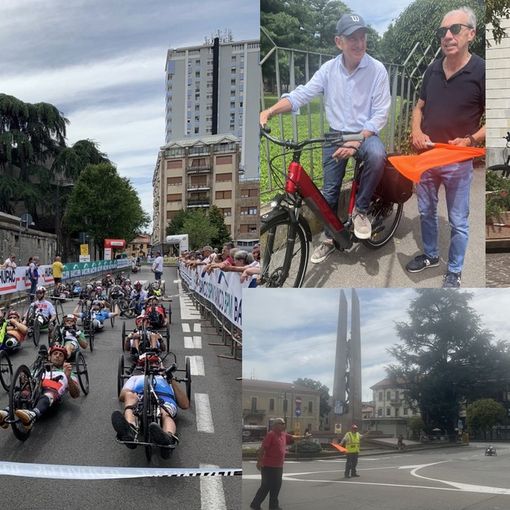 VIDEO E FOTO. Handbike, i campioni danno spettacolo. Il sindaco: «Busto è con voi»