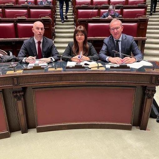 Il Presidente Ciro Maschio con l’Onorevole Alice Buonguerrieri e l'Onorevole Andrea Pellicini