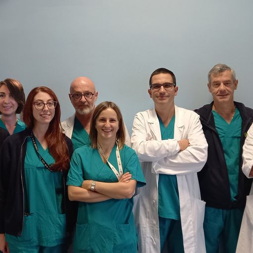 Da sinistra a destra:  dr. Paolo Rocchi, dr.ssa Silvia Coriele, dr.ssa Mara Palumbo, dr.ssa Marika Milani, dr. Franco Pavesi, dr.ssa Laura Bardelli, dr. Stefano Rausei (Direttore), dr. Alberto Reggiori, dr. Vincenzo Pappalardo. Nei box, dall'alto: Valeria Tomasin (Coordinatrice Infermieristica Chirurgia Cittiglio), Antonella Sala (Coordinatrice Infermieristica Chirurgia Angera) e Anna Ruspini (Coordinatrice Infermieristica Day Surgery Cittiglio).