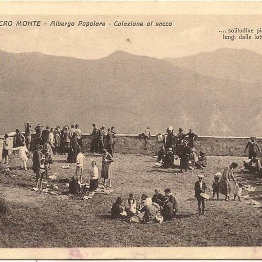 Pic nic al Sacro Monte di Varese in una foto d'epoca