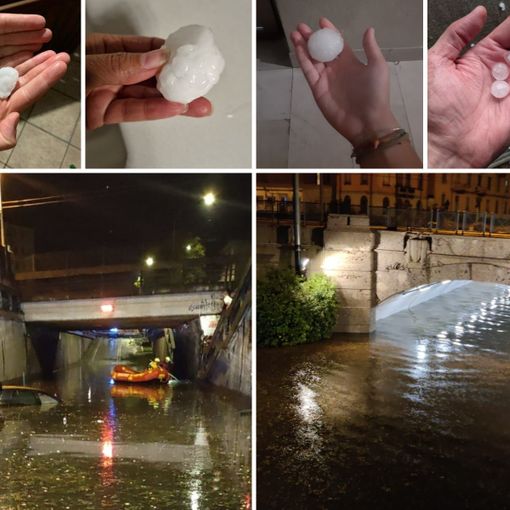 Tempesta di grandine nella notte a Saronno: chicchi da record, sottopassi bloccati, allagate case e danneggiate decine di auto
