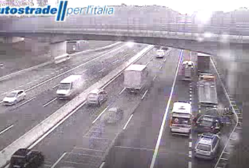 L'incidente visto dalle webcam di Autostrade per l'Italia