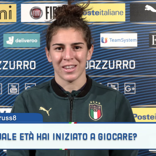 Una screenshot dalla video intervista di Valentina Bergamaschi pubblicata sulla pagina Facebook ufficiale della Nazionale femminile di calcio