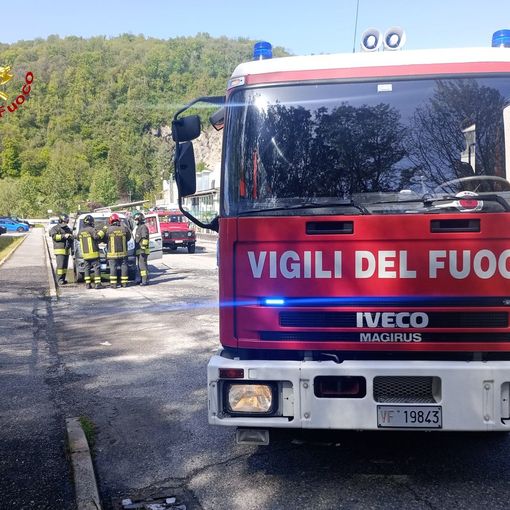 I vigili del fuoco sul luogo dell'intervento