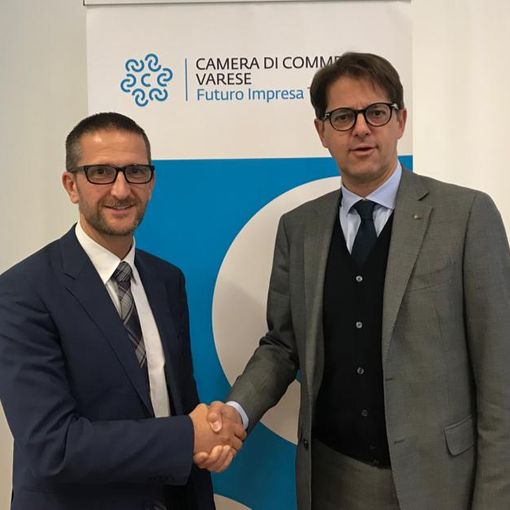 Il presidente di Alfa, Paolo Mazzucchelli e quello di Camera di Commercio, Fabio lunghi