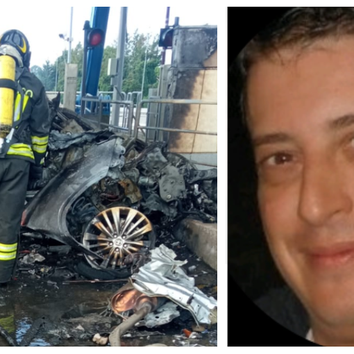 A sinistra: l'auto distrutta dalle fiamme. A destra: la vittima, Pietro Balzarini (foto Matteo Inzaghi Rete55.it) A sinistra: l'auto distrutta dalle fiamme. A destra: la vittima, Pietro Balzarini (foto Matteo Inzaghi Rete55.it)