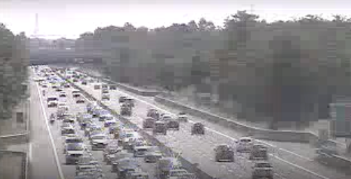 La situazione del traffico vista da una webcam di Autostrade per l'Italia