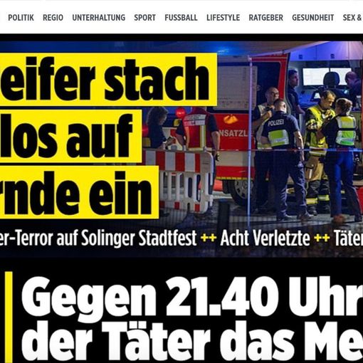La Bild e l'attacco di ieri che ha provocato tre morti e otto feriti