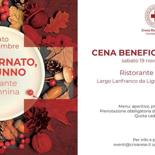 Croce Rossa Italiana invita tutti alla Cena Benefica d'Autunno 2022