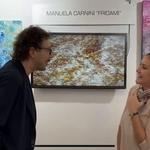 Manuela Carnini con il critico Sandro Serradifalco