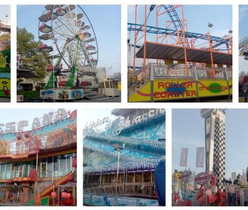 Alcune delle storiche attrazioni presenti al luna park della Schiranna