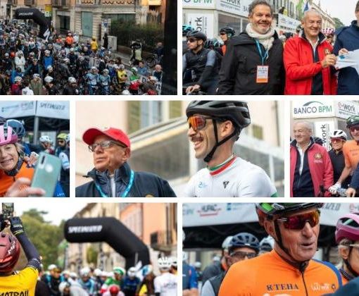 Una festa di popolo alla partenza della Gran Fondo Tre Valli Varesine con il ministro dell'Economia Giancarlo Giorgetti, il sindaco di Varese Davide Galimberti e il patron della Binda Renzo Oldani (fotoservizio Michele Del Re)