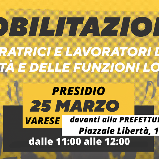 Funzioni Locali e Sanità Pubblica: venerdì presidio sindacale davanti la Prefettura