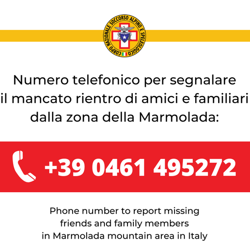 Sono 19 gli alpinisti dispersi sulla Marmolada. Gruppo montuoso chiuso, numero di telefono per l'emergenza
