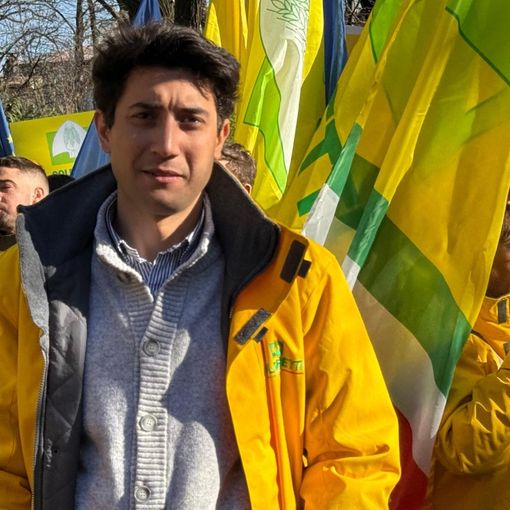 Il presidente di Coldiretti Varese Pietro Luca Colombo alla manifestazione di Parma