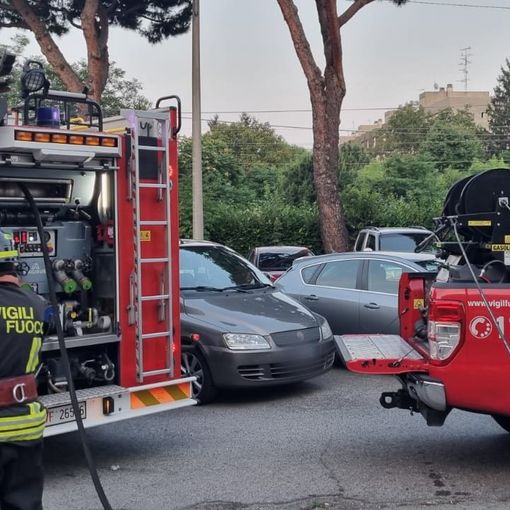 L'intervento dei vigili del fuoco in via dei Salici a Gallarate