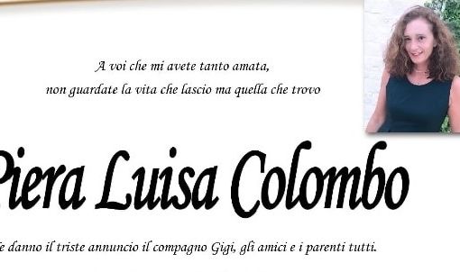 Il necrologio di Piera Luisa Colombo pubblicato sui social da Luigi Campisi