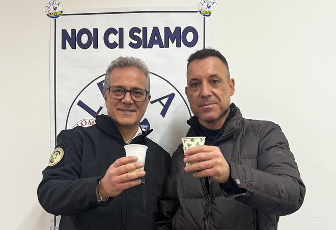 Da sinistra, i leghisti Alessandro Albani e Simone Orsi