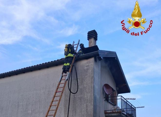 I vigili del fuoco sul posto