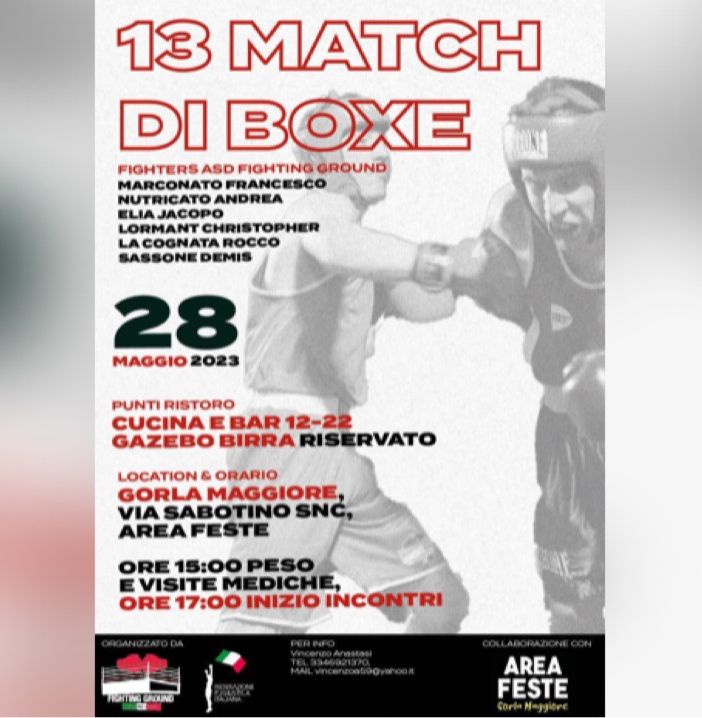 A Gorla Maggiore 13 incontri di boxe sul ring dell'area feste