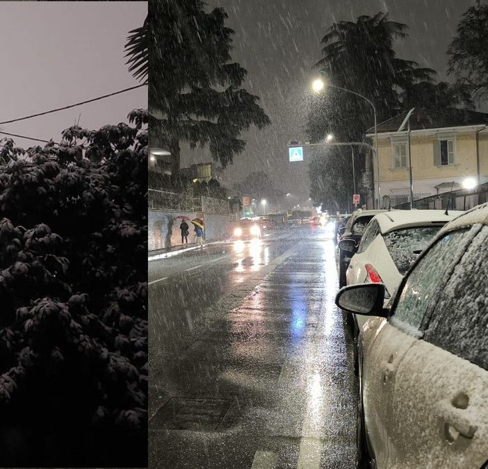 Il nevischio a Olgiate Olona e a Castellanza. Il video è girato invece a Borsano