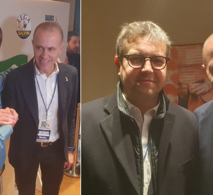 Romeo con Salvini e Cassani. Sotto insieme a Candiani e Bianchi