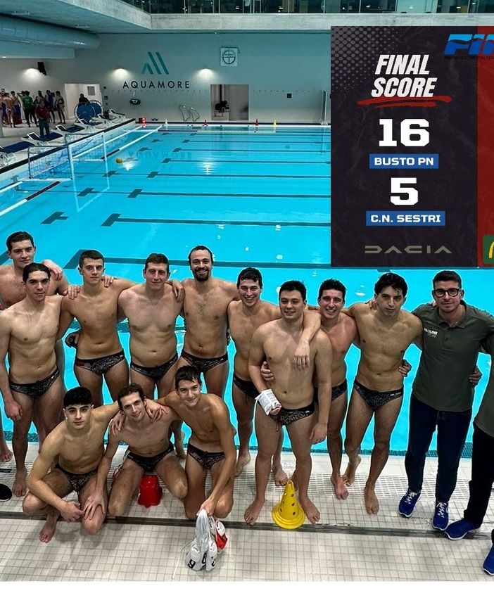 Busto Pallanuoto, vittoria ampia nella sfida con Sestri