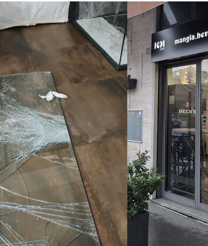 Sfonda con un calcio la porta di vetro e ruba gli incassi del Jem Cafè