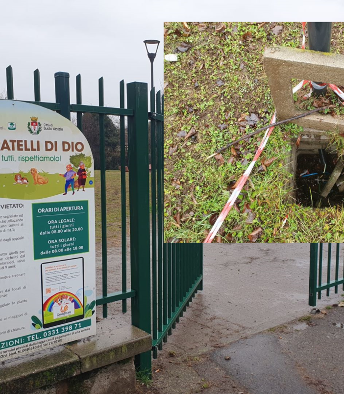 Busto, tombino nel parco scoperchiato da mesi. La protesta di un papà