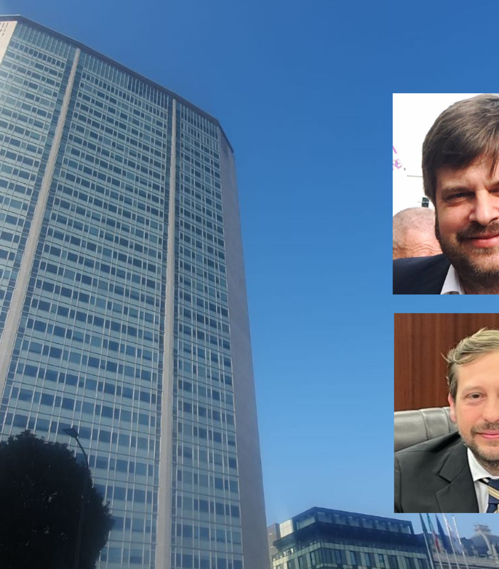 Palazzo Pirelli, sede del Consiglio regionale. Nei riquadri, Majorino (sopra) e Monti