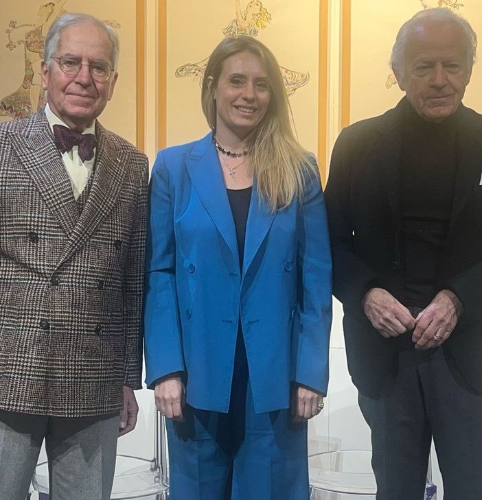 Da sinistra, Ivanoe Pellerin, Francesca Caruso e il presidente del Maga, Mario Lainati
