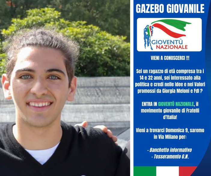 Valerio Saporiti e la locandina dell'iniziativa di domenica