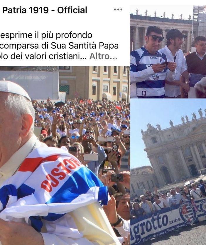 Anche i tigrotti rendono omaggio a Papa Francesco. Quella maglia biancoblù sulla sua spalla