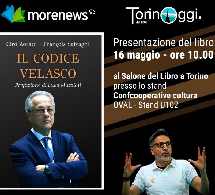Il “Codice Velasco” arriva al Salone del Libro di Torino: appuntamento il 16 maggio con François Salvagni e Ciro Zoratti