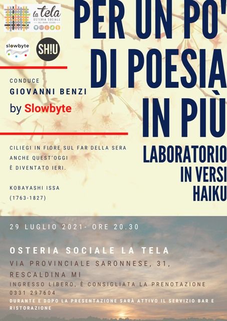 Giovedì 29 luglio, la poesia Haiku a “La Tela” di Rescaldina