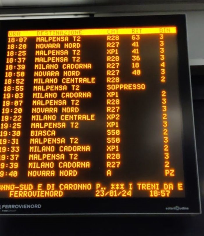 Persona investita da un convoglio a Saronno, ripercussioni sulla circolazione dei treni