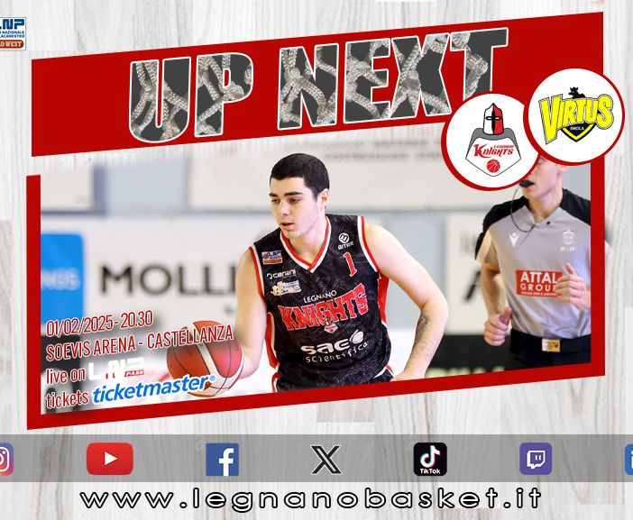 Basket, serie B: terza in fila in casa per i Knights