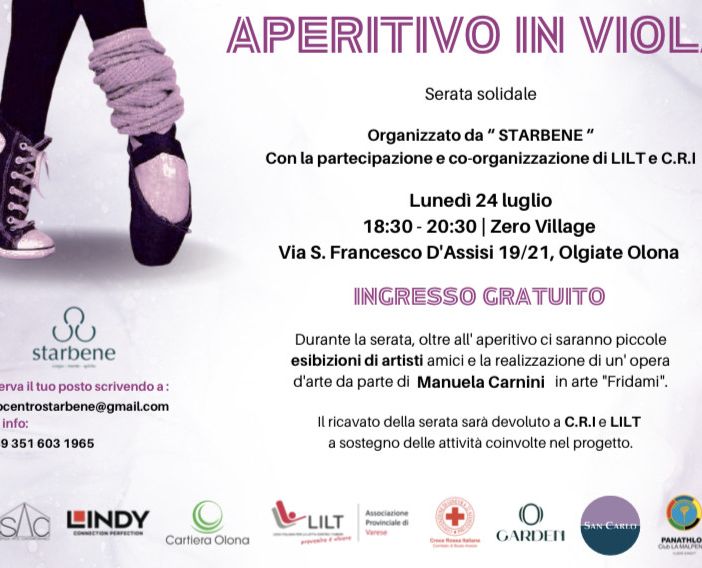 Un “Aperitivo in Viola” per raccogliere fondi da devolvere a Lilt e Croce Rossa