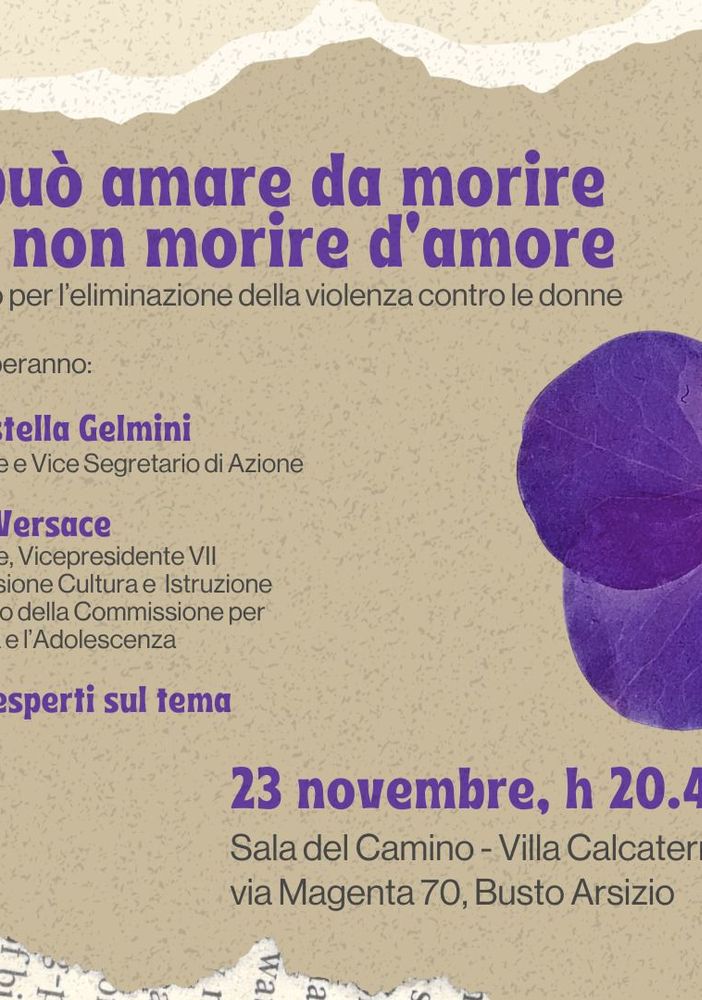 Azione: un evento a Busto giovedì 23 per discutere di violenza sulle donne e promuovere interventi dal territorio al Senato