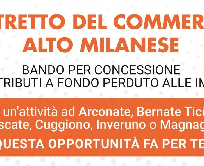 Distretto del Commercio Alto Milanese: bando per concessione contributi a fondo perduto per le imprese