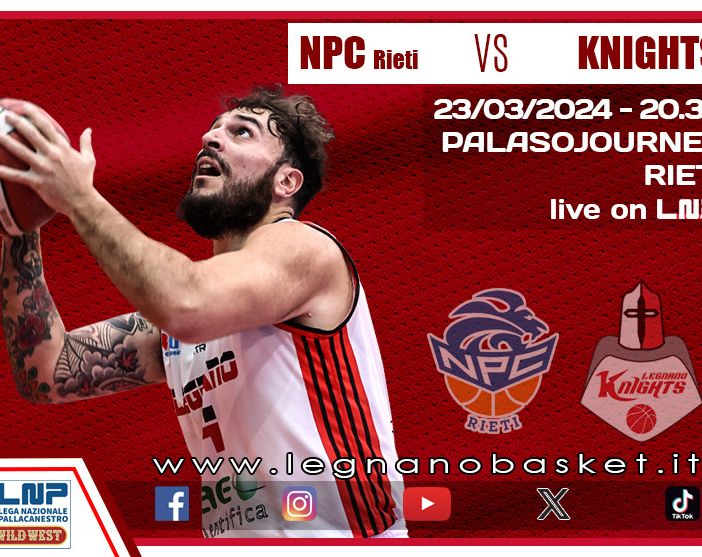 Basket, serie B: Knights Legnano, il rush finale parte da Rieti