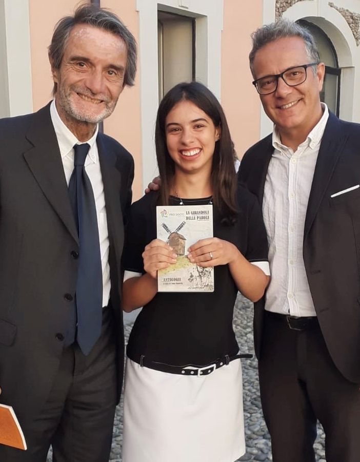 Letizia Luise con Alessandro Albani e Attilio Fontana