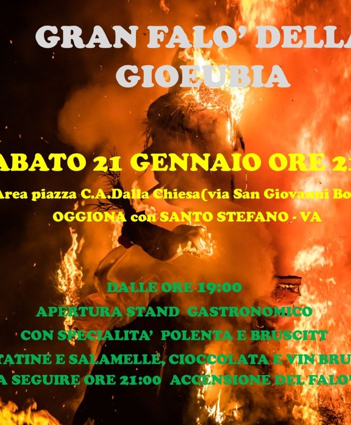 La Gioeubia di Oggiona gioca d'anticipo: festa e gran falò sabato 21