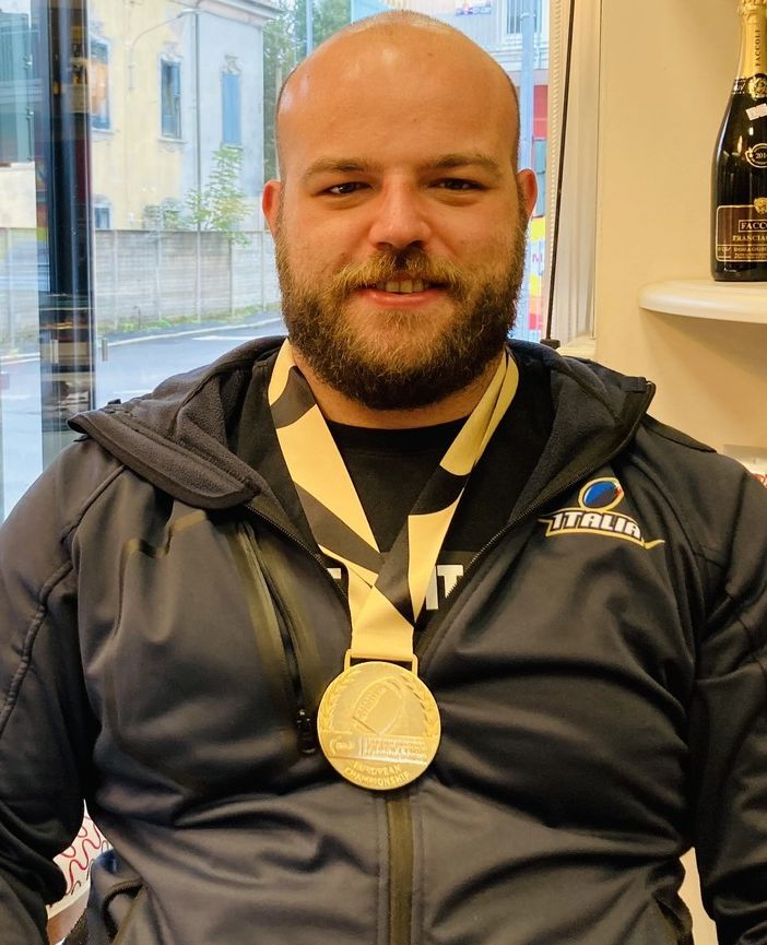 “Marcone” Colombo, con la medaglia al collo di campione europeo