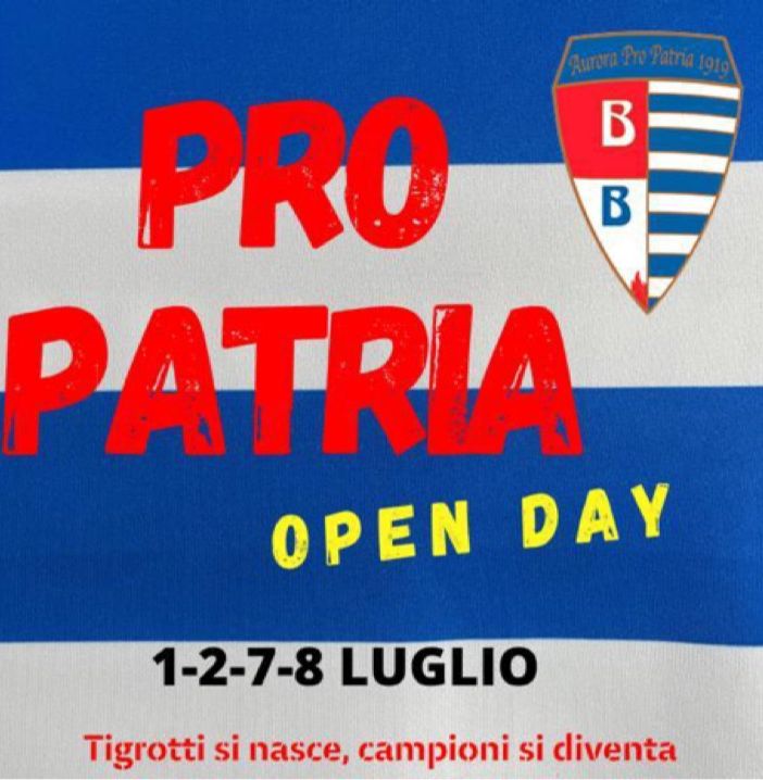 A luglio arrivano gli open-day della Pro Patria