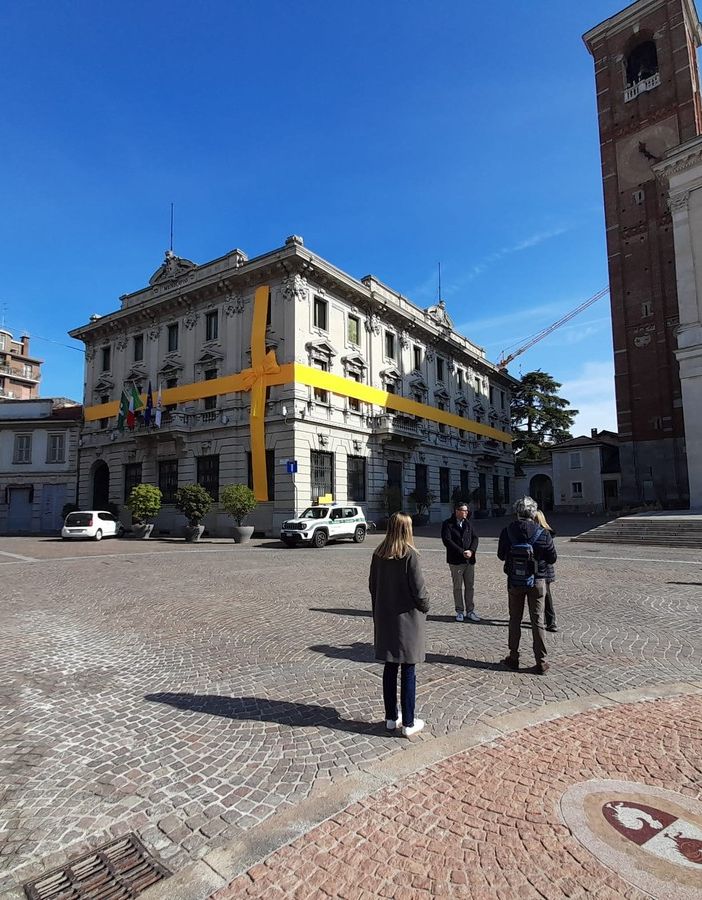 Piazza Libertà, Gallarate, mattina del 2 marzo
