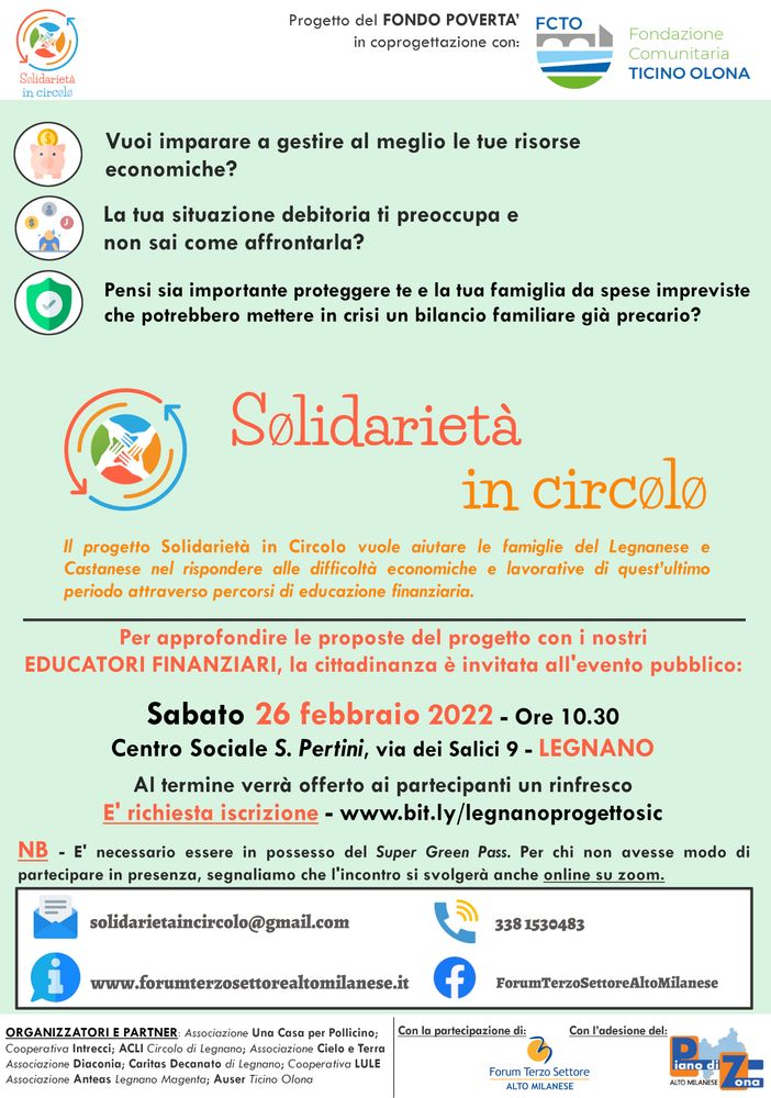 “Solidarietà in Circolo” a Legnano e Castano