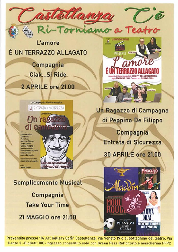 Castellanza ritorna a teatro: tre appuntamenti tra aprile e maggio
