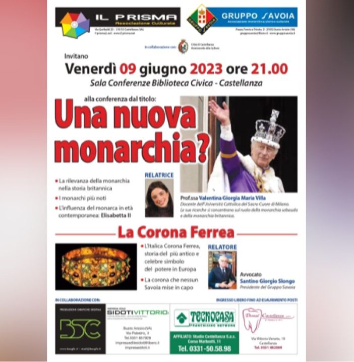 A Castellanza la conferenza &quot;Una nuova monarchia?&quot;